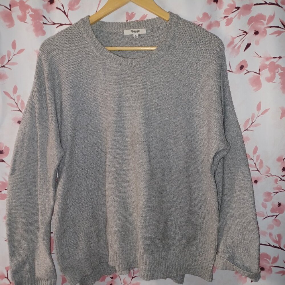Madewell gray knit sweater top L